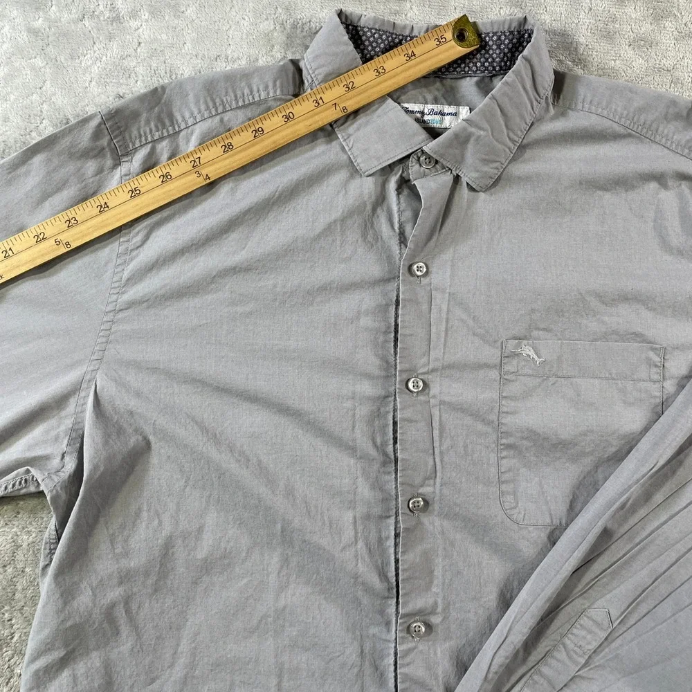 Tommy Bahama Shirt IslandZone Mens Large Gray Beach Resort Casual Vacation - Picture 6 of 10
